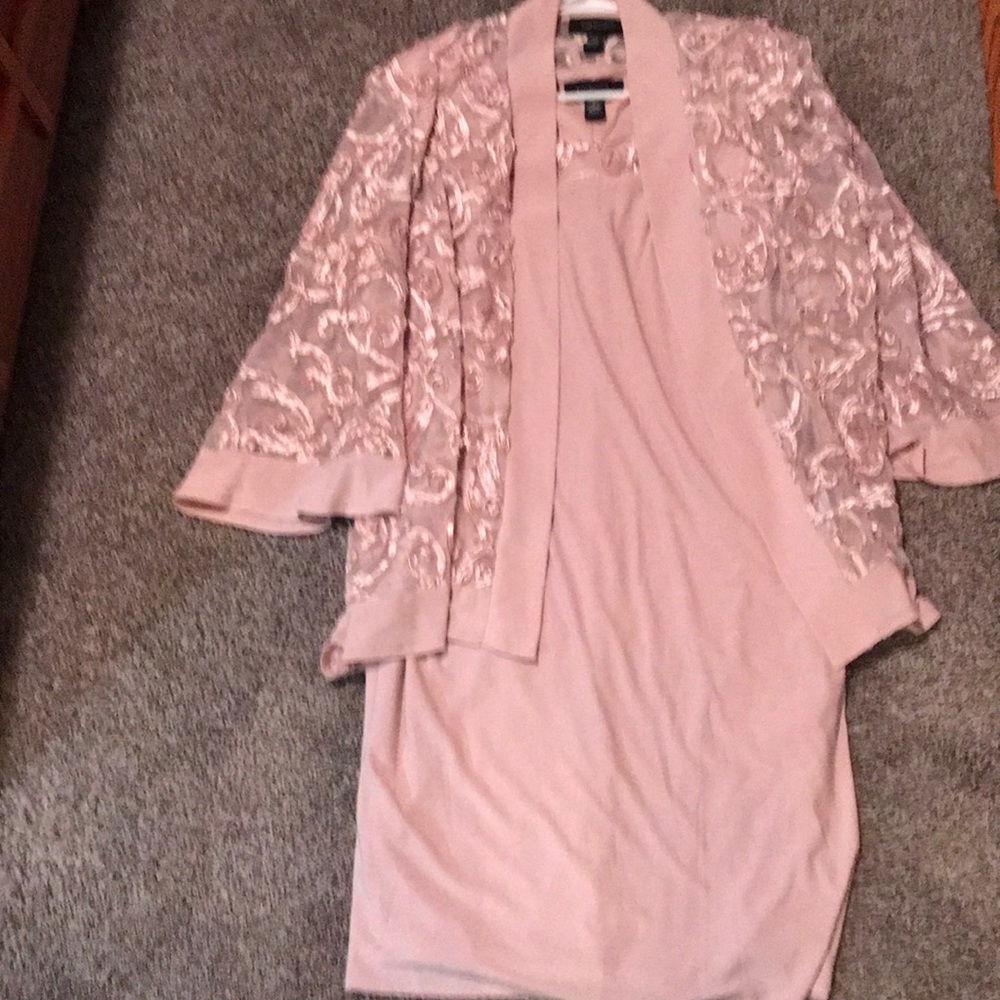 dress worn to sons wedding. Worn once. 2 piece.  Dress and matching jacket